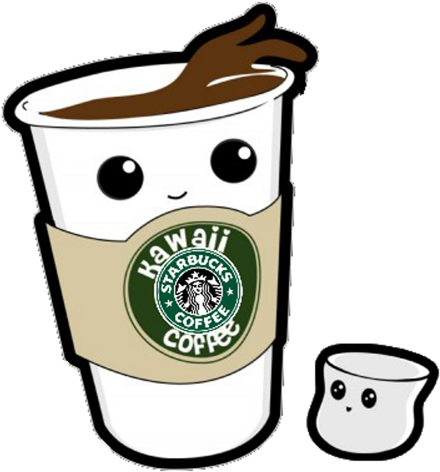 Kawaii Starbucks Coffee Cup Character PNG