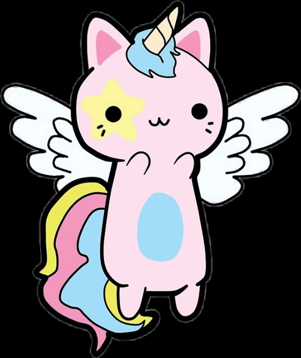 Kawaii_ Unicorn_ Cat_with_ Wings.png PNG