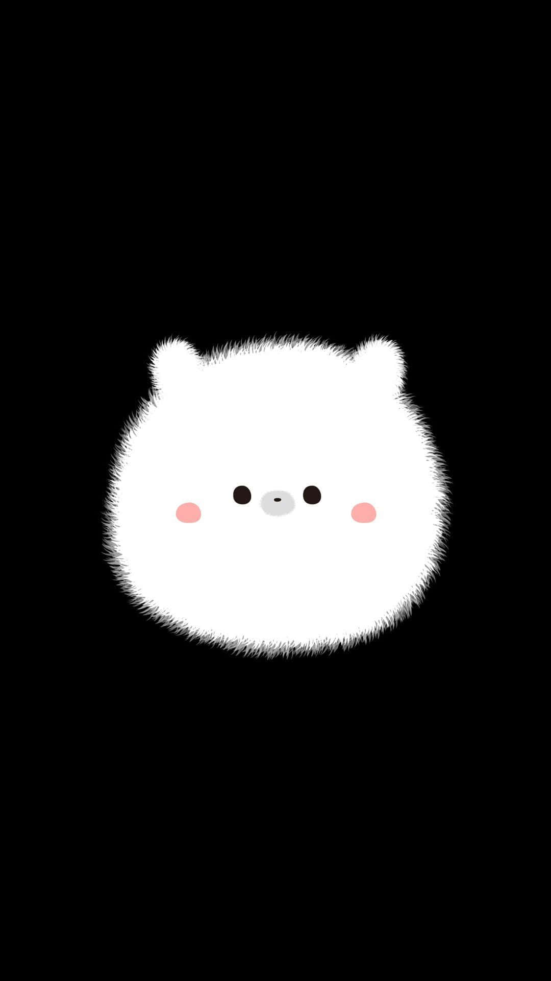A White Bear With Pink Eyes On A Black Background Wallpaper