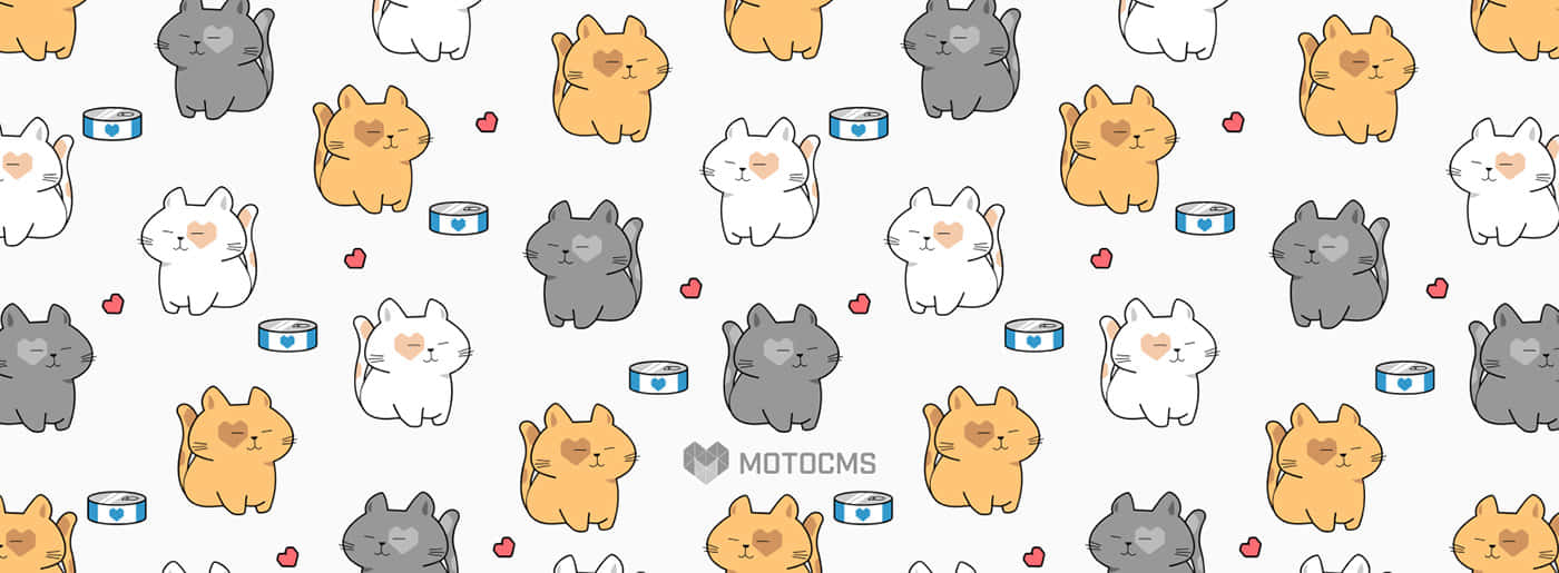 A Pattern Of Cats And A Bottle Wallpaper