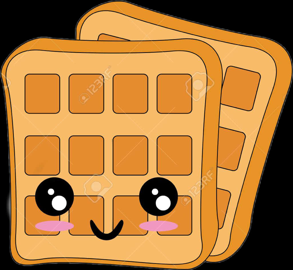 Kawaii Waffles Character PNG