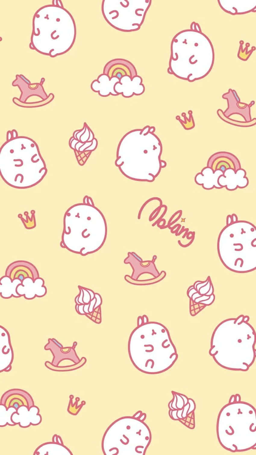 Make your day brighter with this cheerful kawaii yellow Wallpaper