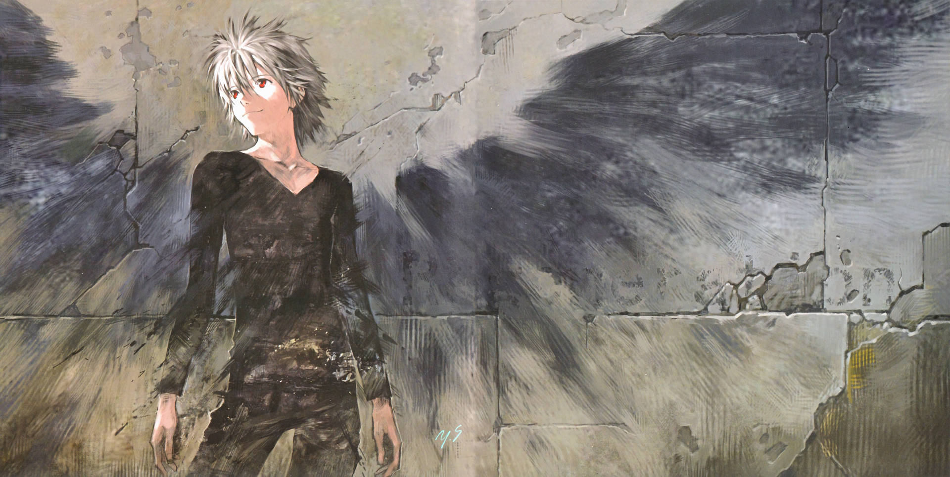 Kaworu Nagisa Angel Wings Artwork Wallpaper