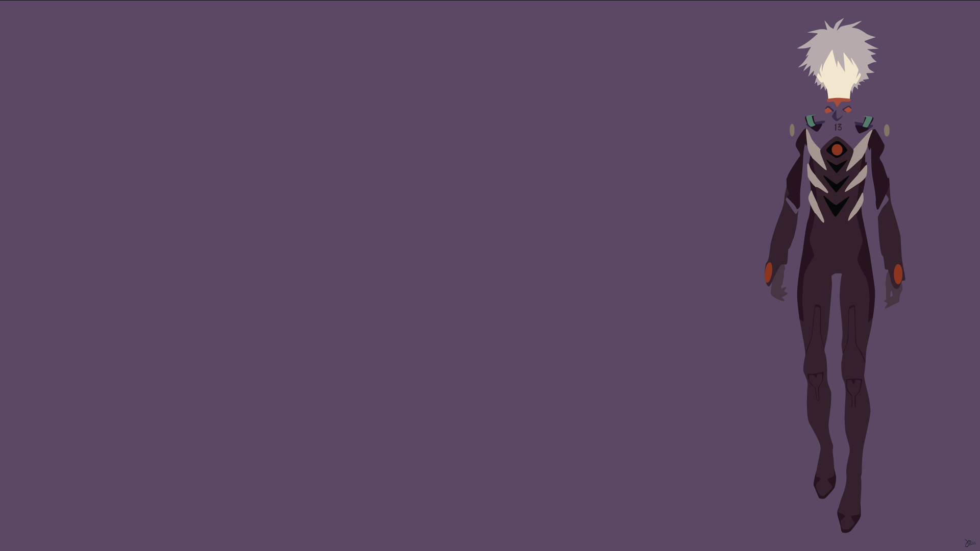 Kaworunagisa Púrpura Minimalista Fondo de pantalla