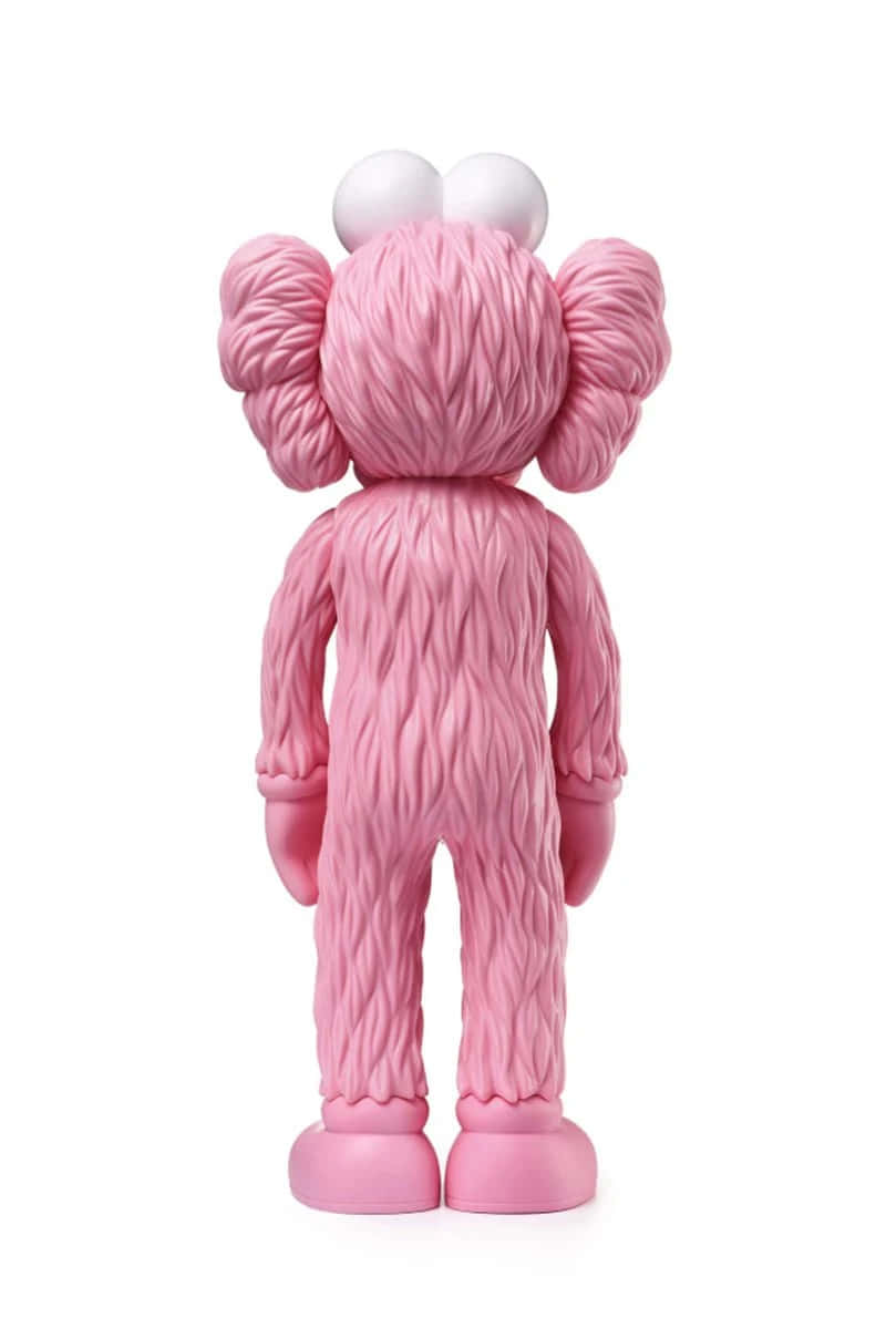 Kaws B F F Roze Figuur Achteraanzicht Achtergrond