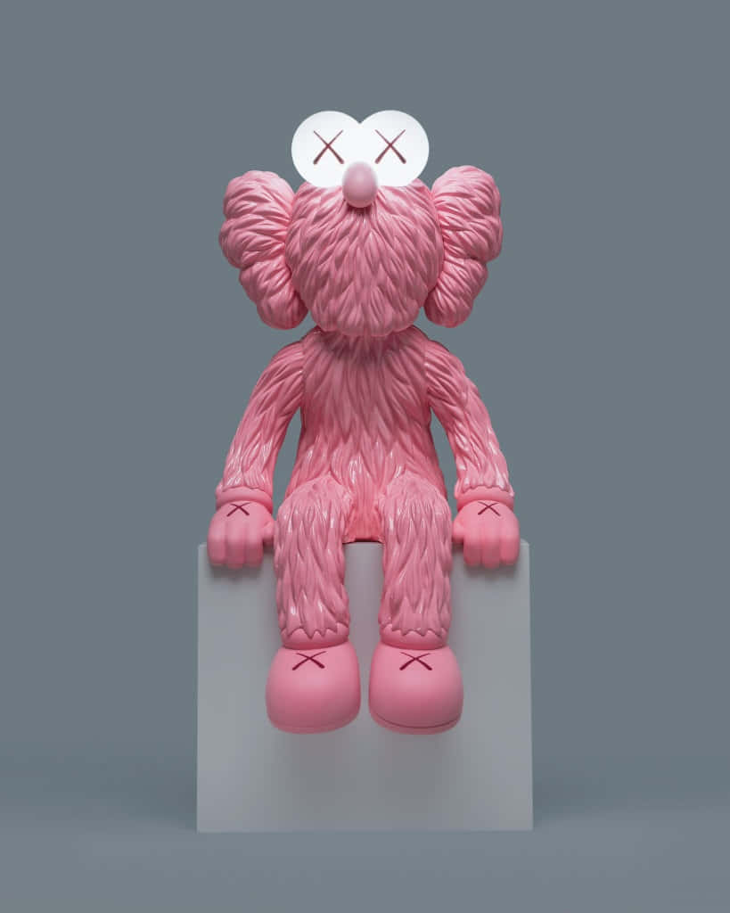 Kaws B F F Roze Figuur Achtergrond