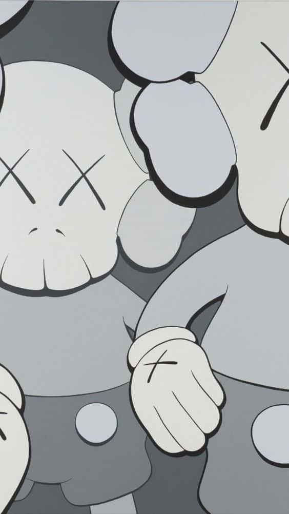 Artist Kaws with His Signature Black and White Artwork Wallpaper
