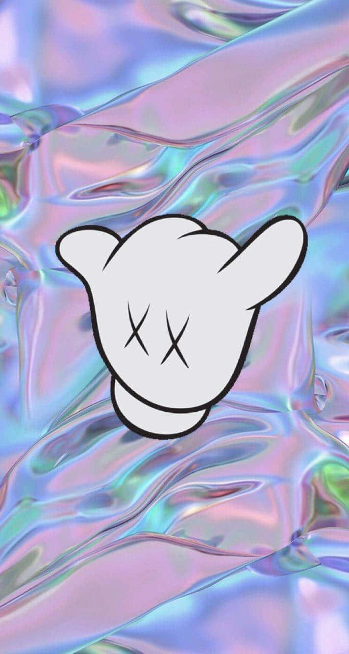 Kaws Character Holographic Background Wallpaper