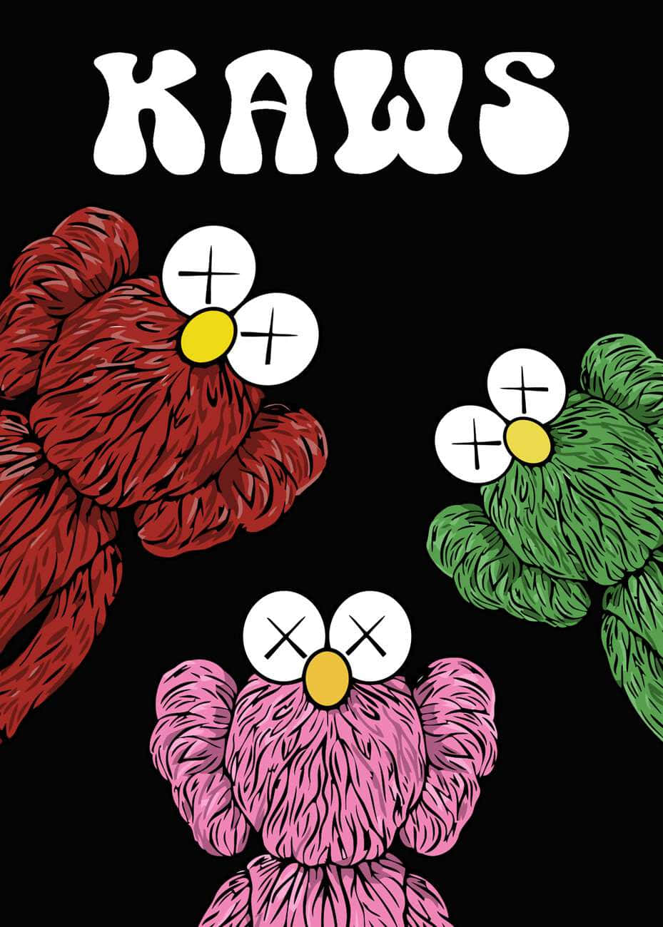 Kaws Companion Characters Artwork Wallpaper