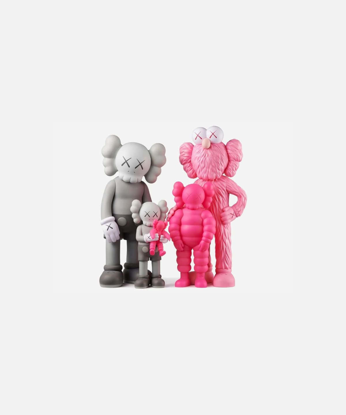 Kaws Figures Gather at a Neon Party Wallpaper
