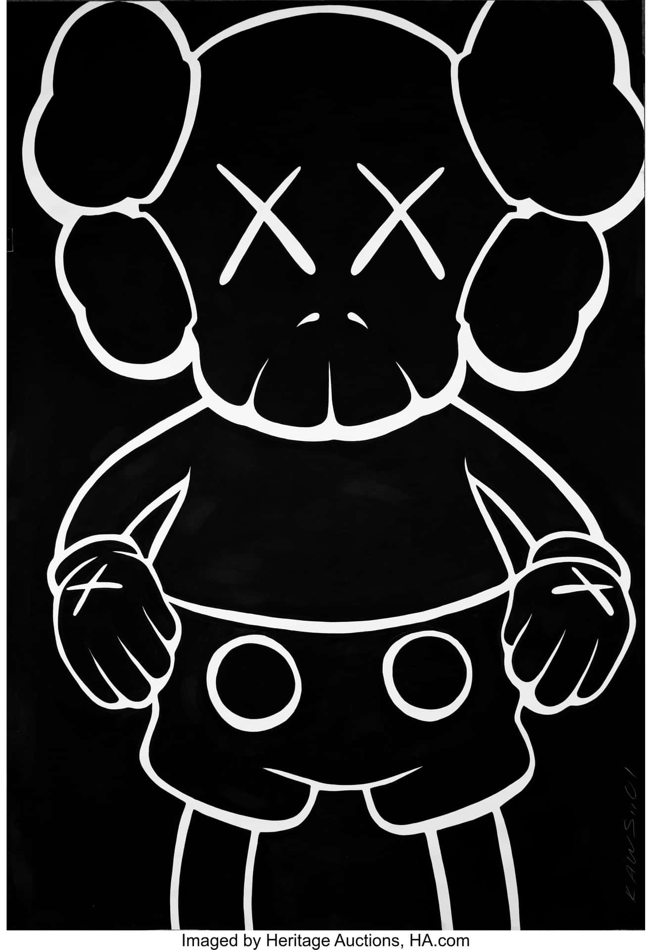 Pop Art Anime Bear Kaws Canvas Print: Modern, Vibrant Wall Decor