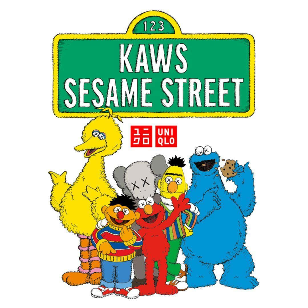 Kawsx Sesame Street - Colaboración De Arte Única Fondo de pantalla