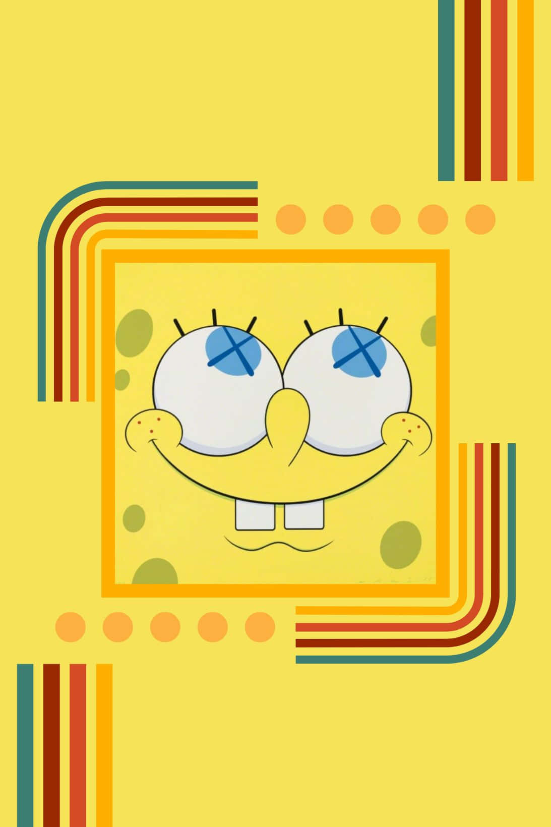 Kaws SpongeBob, a Vibrant Art Piece with a Modern Twist Wallpaper