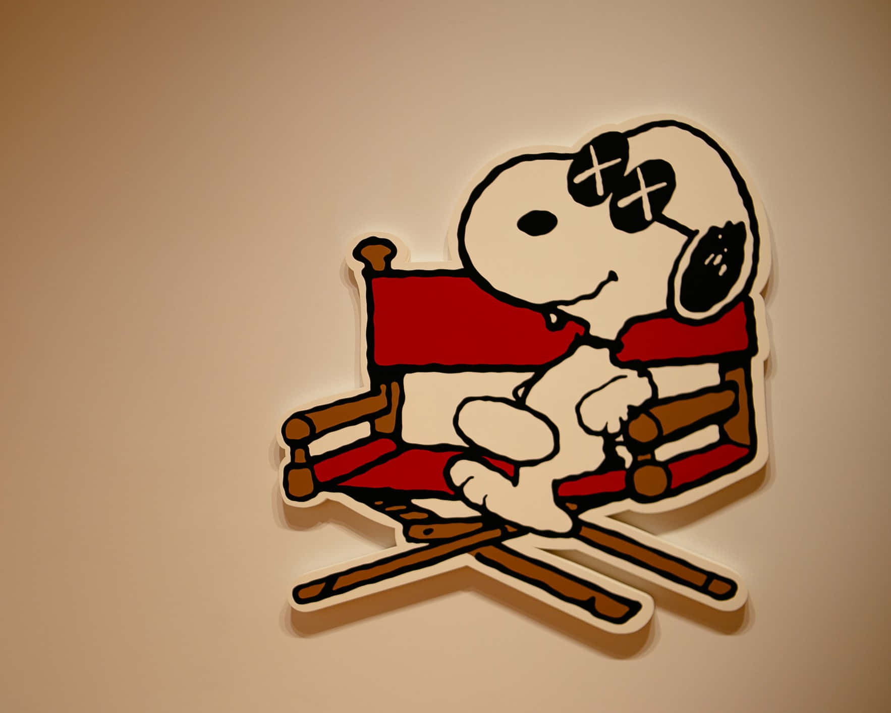 Kaws Gestileerd Snoopy Kunstwerk Achtergrond