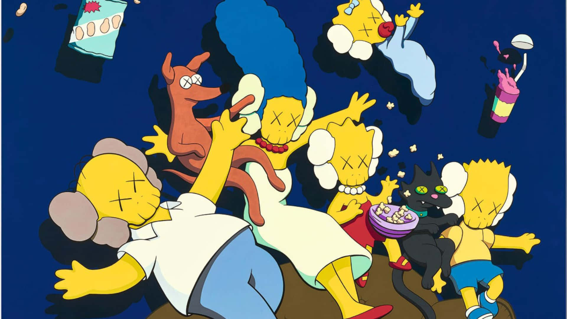 KAWS x The Simpsons Art Collaboration Wallpaper