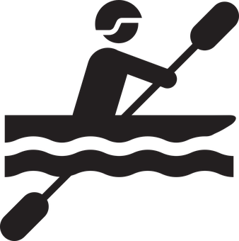 Kayaking Silhouette Icon PNG
