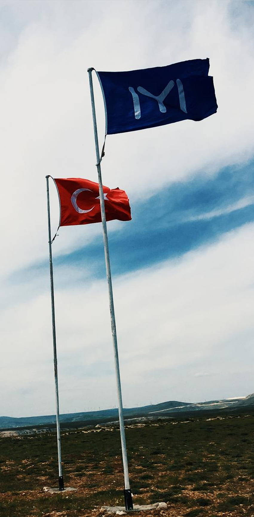 Kayitribe Och Turkiet Flaggor. Wallpaper