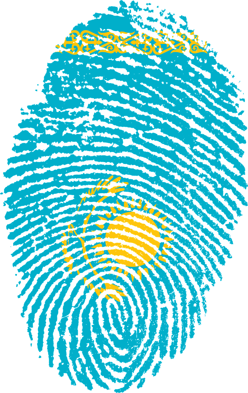 Kazakhstan Flag Fingerprint PNG