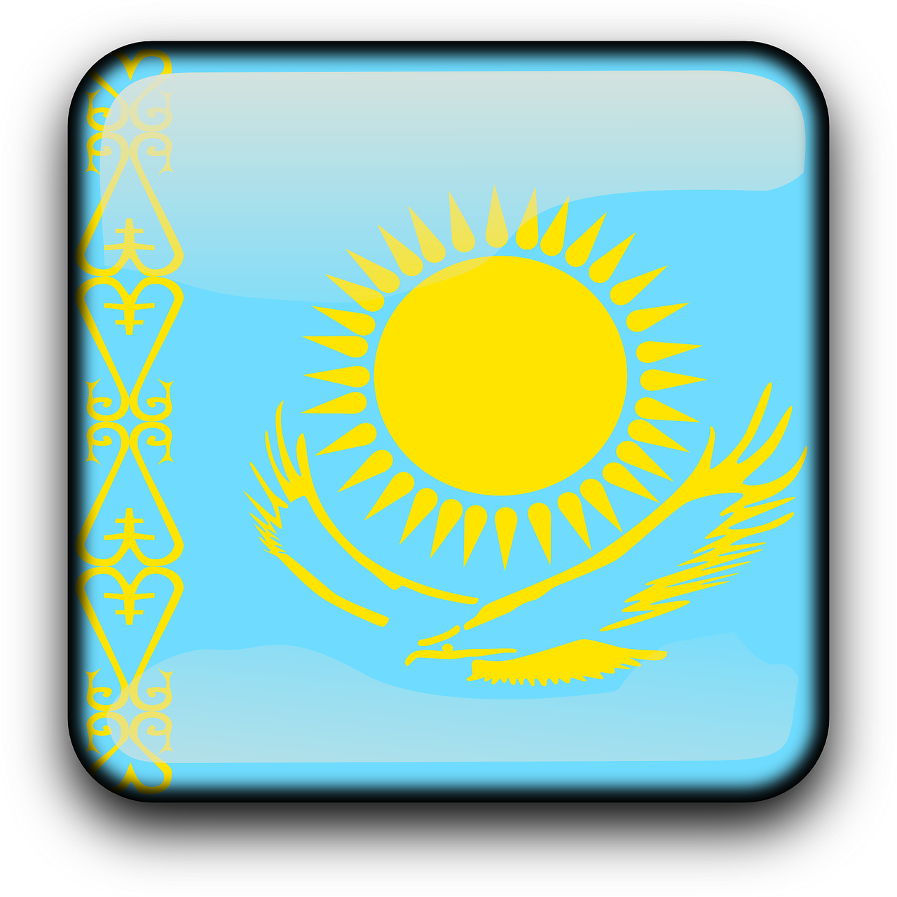 Kazakhstan National Flag Graphic PNG