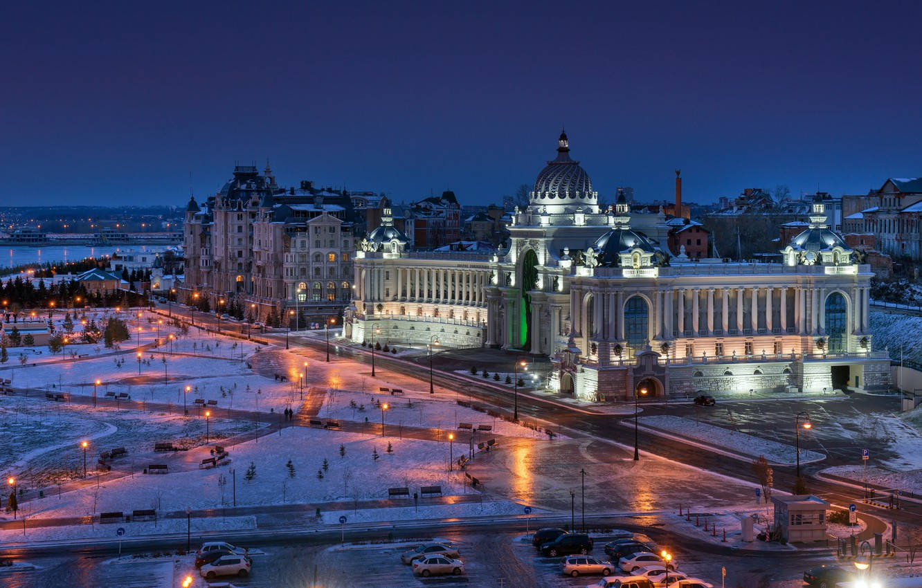 Kazan Cathedral Cold Winter Wallpaper