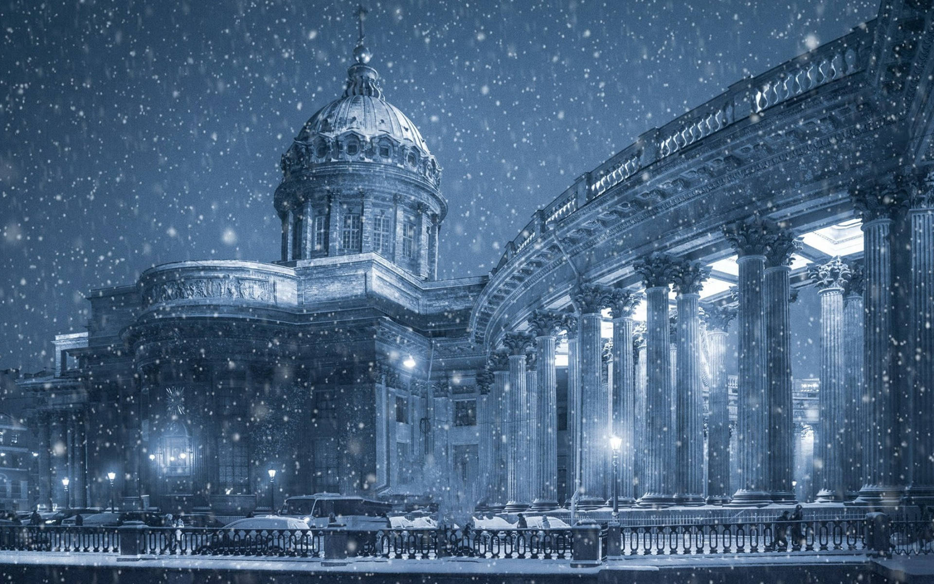 Kazan Cathedral In Winter Season Wallpaper