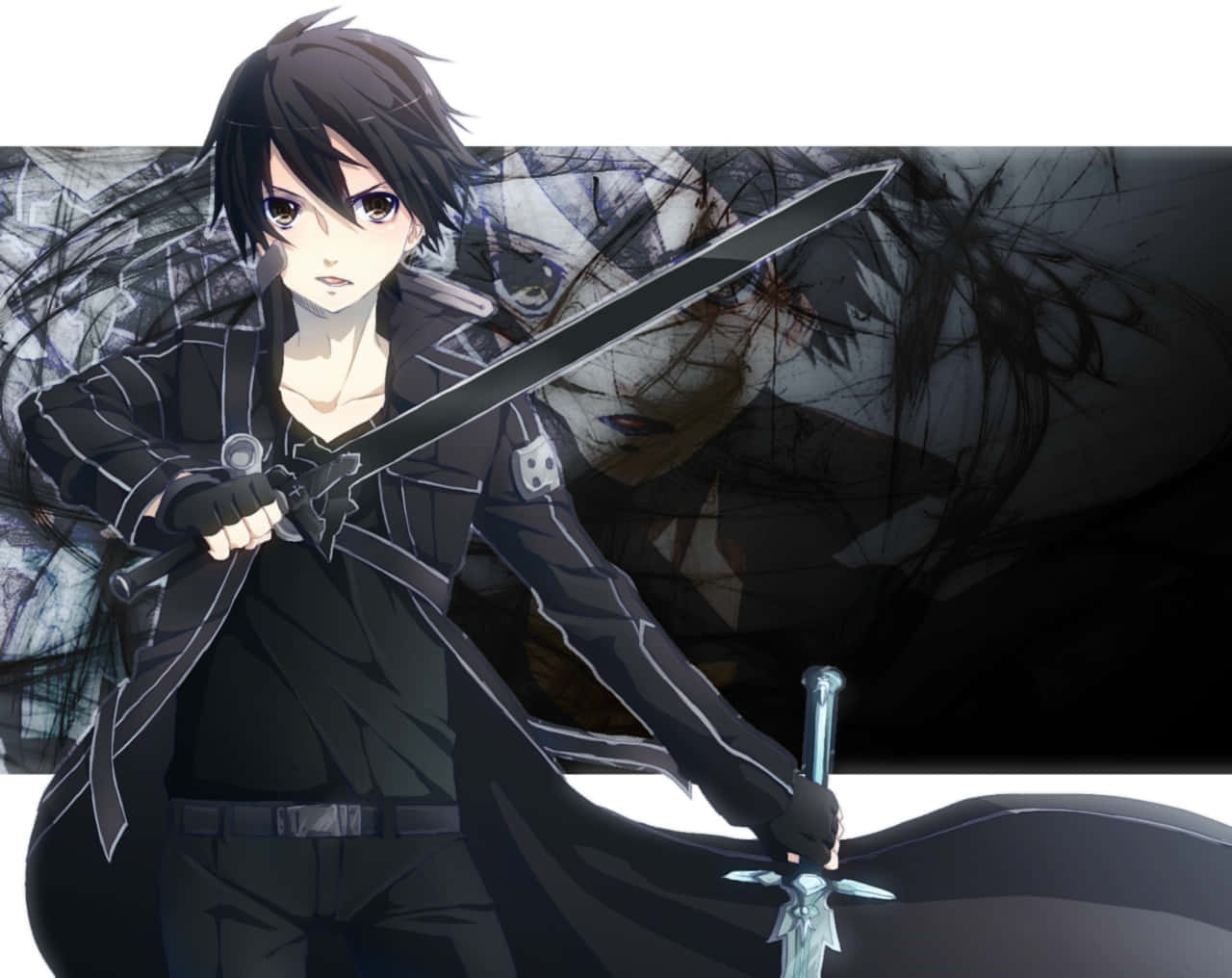 Kazuto Kirigaya (Kirito) ready for battle in Sword Art Online Wallpaper