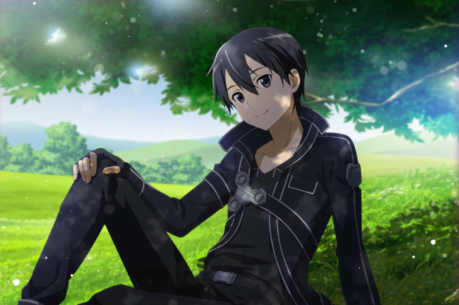 Download Kazuto Kirigaya (Kirito) in a dramatic battle scene Wallpaper