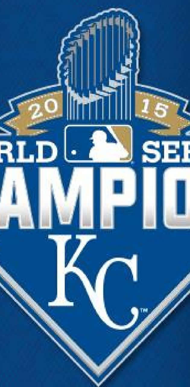 Daslogo Der Kansas City Royals Auf Einem Blauen Hintergrund. Wallpaper