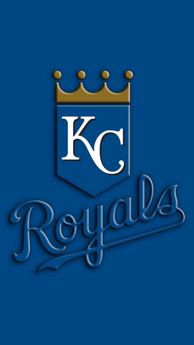 Logoet til Kansas Royals på en blå baggrund Wallpaper