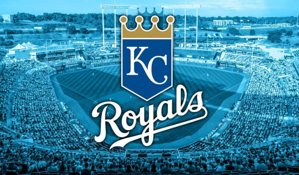 Kansas Royals logo i blå og hvid Wallpaper