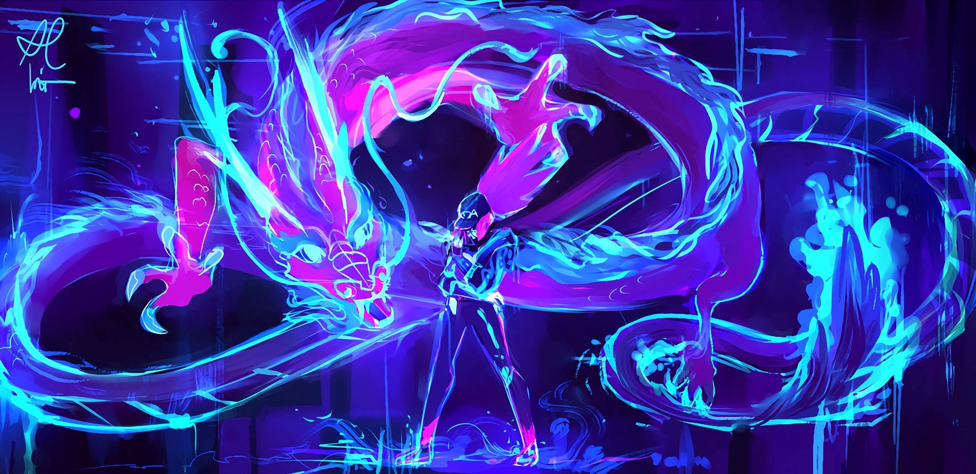 Kda Akali And Neon Dragon