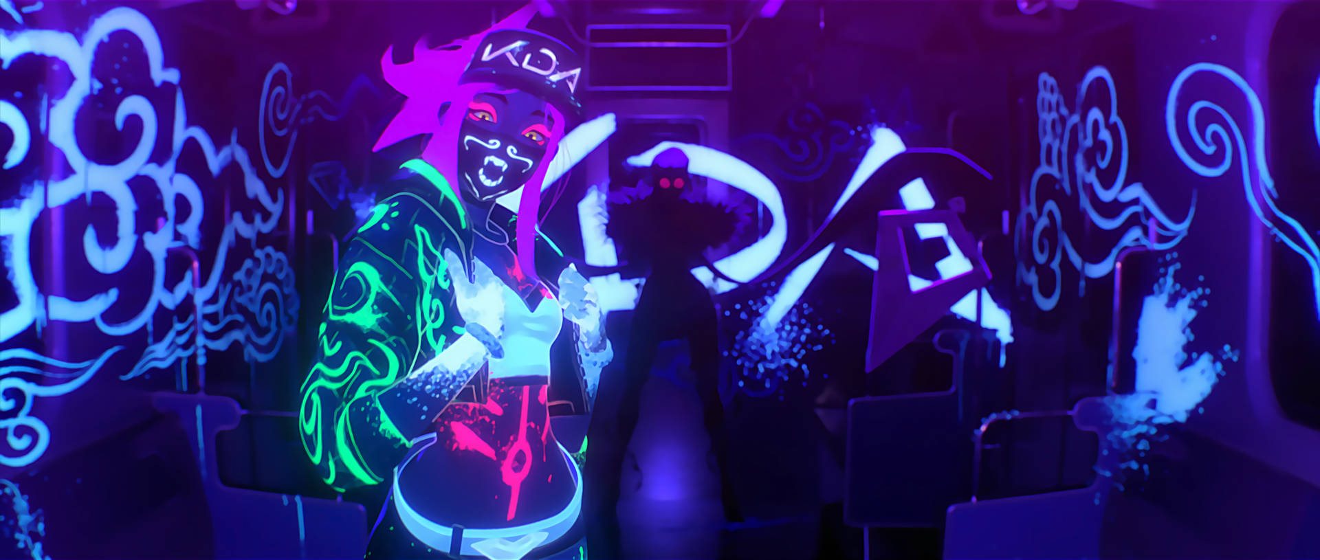 KDA Neon Akali Pop/Star MV Wallpaper