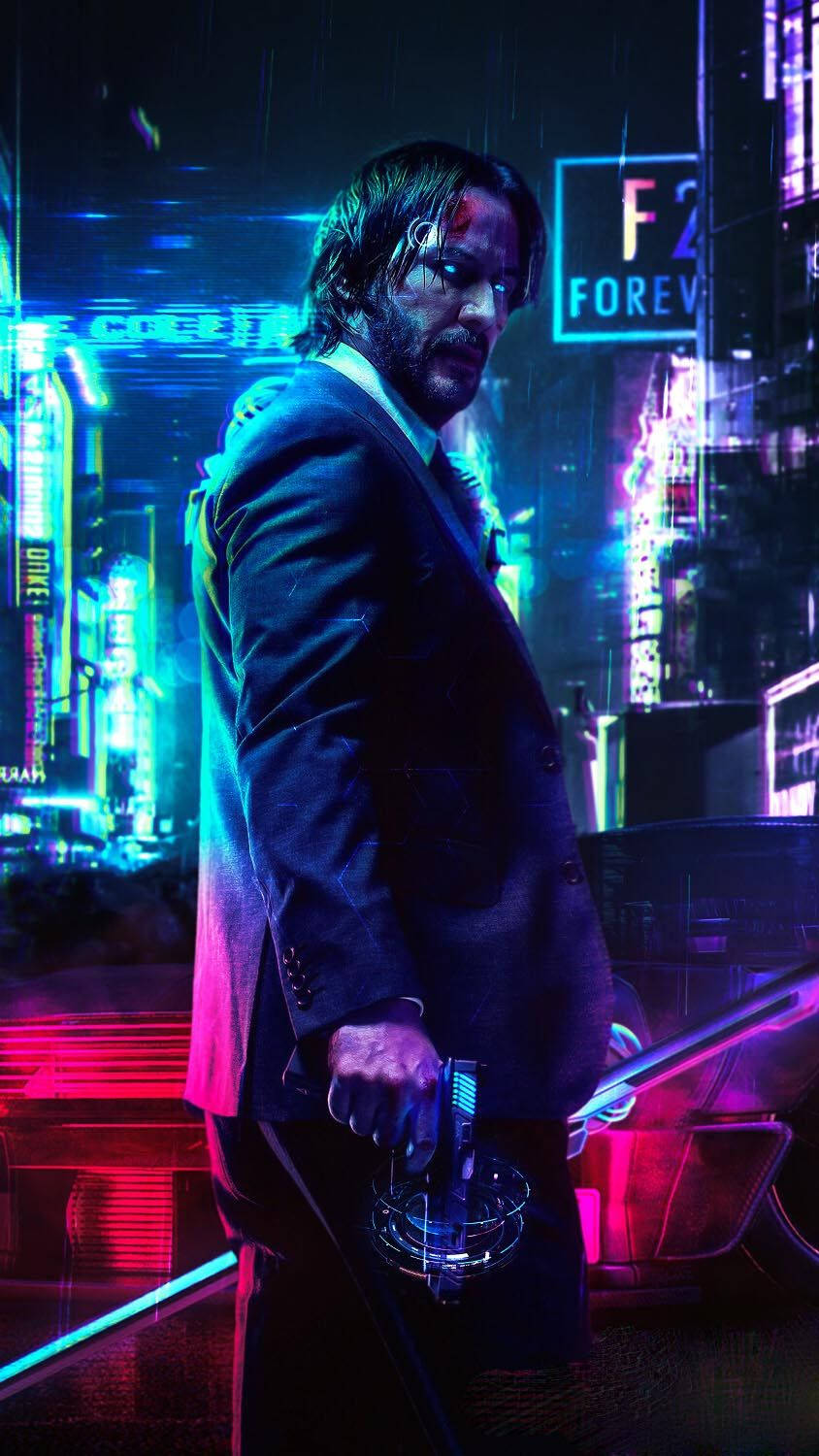 Keanu As Johnny Cyberpunk 2077 Iphone Wallpaper