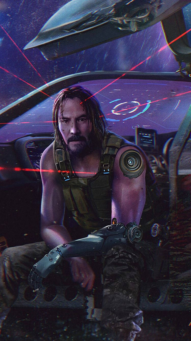 Keanu Reeves Cyberpunk 2077 iPhone Wallpaper