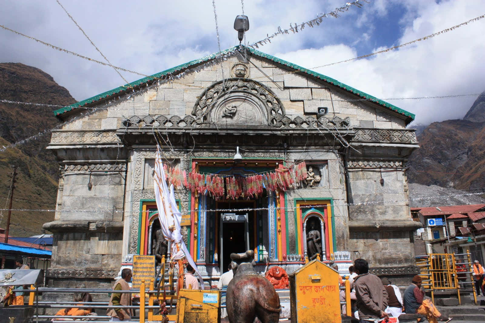 In the midst of the snow-capped peaks of Kedarnath