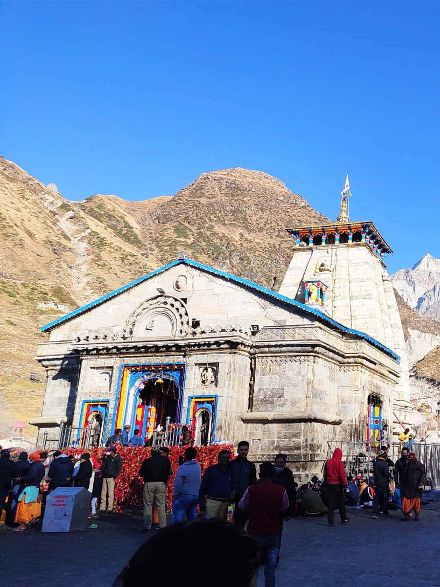 Aimagem Deslumbrante Do Santuário Himalaio De Kedarnath.