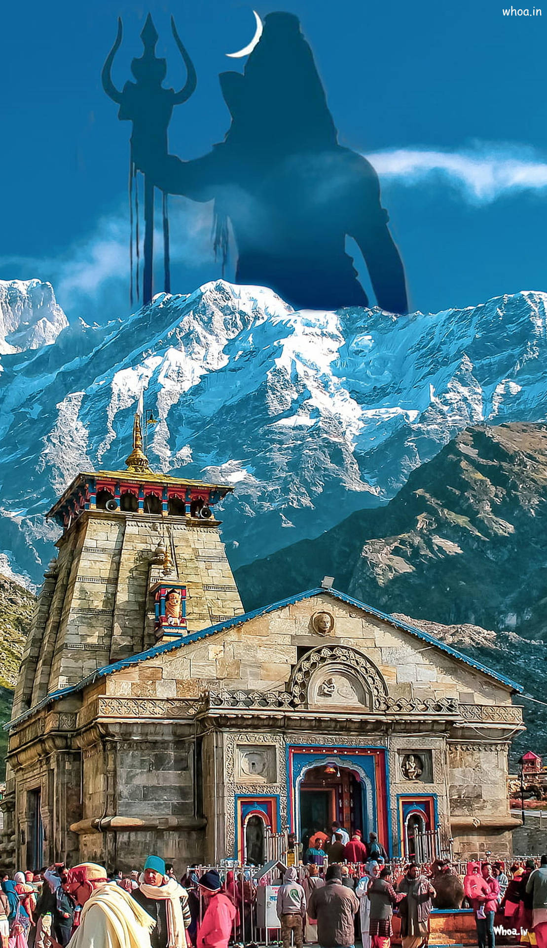 Kedarnath Signore Shiva Sagoma 4k Sfondo