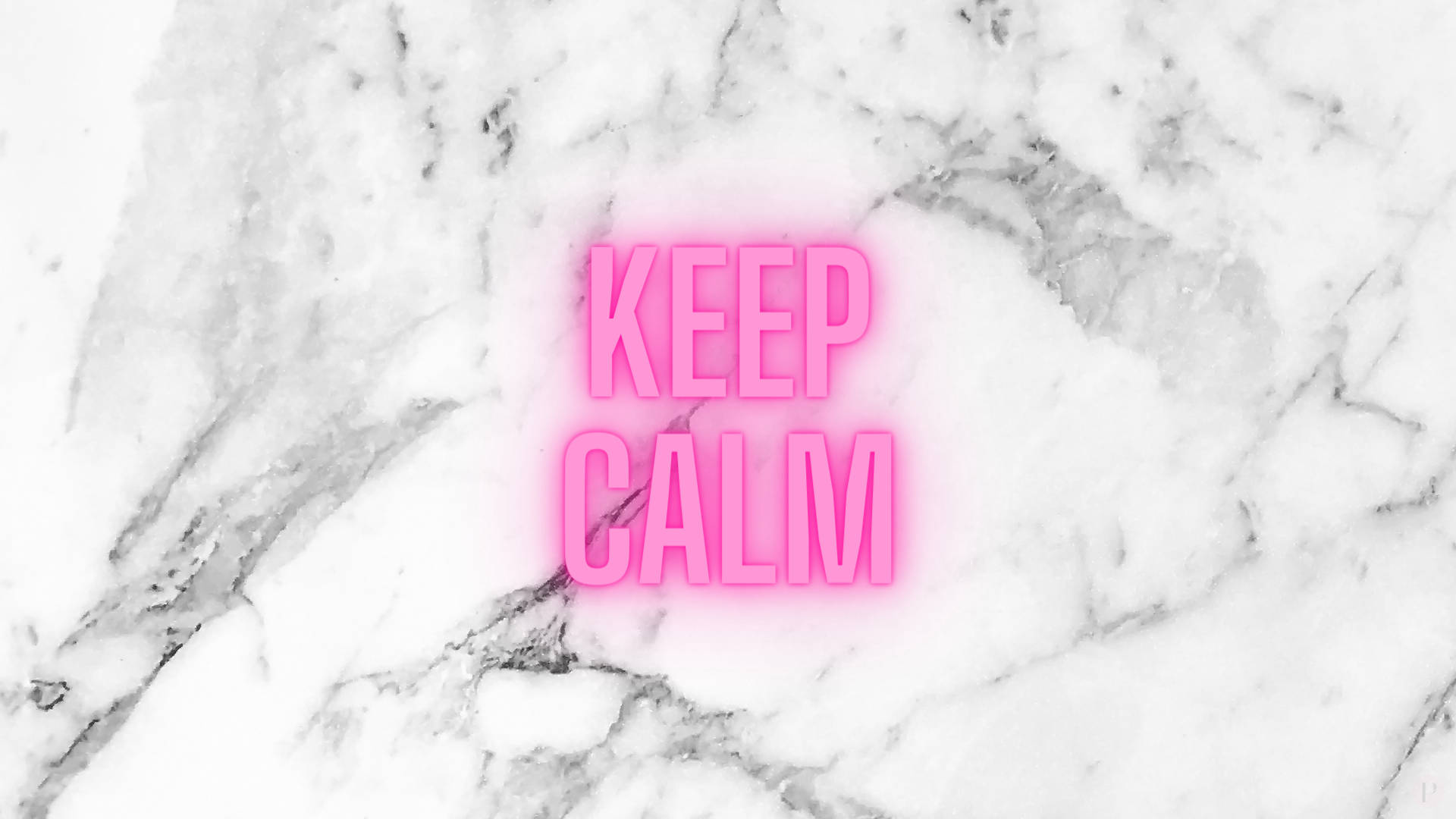 Keep Calm On White Marble Background