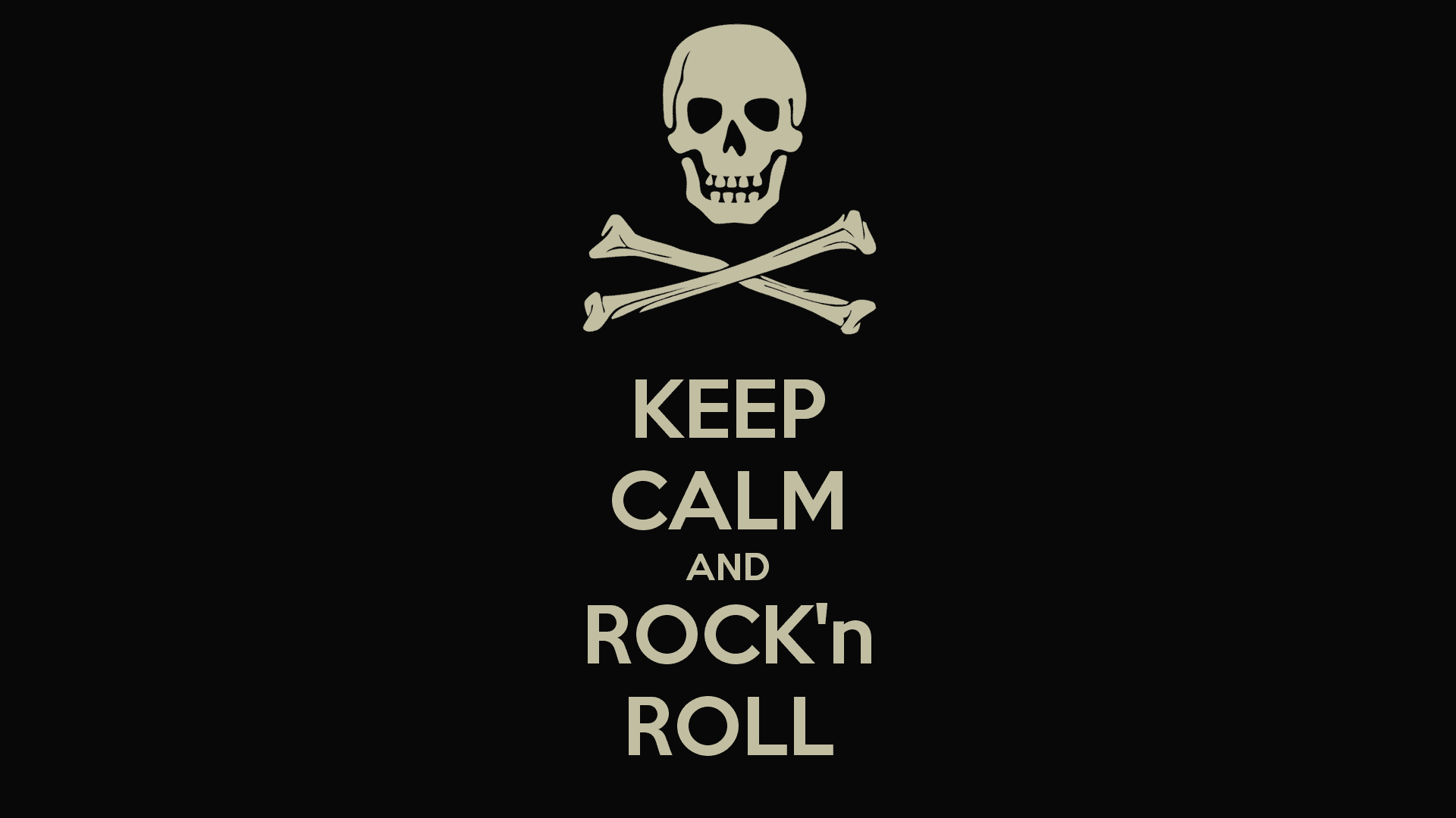 Keep Calm Rockn Roll Skulland Crossbones