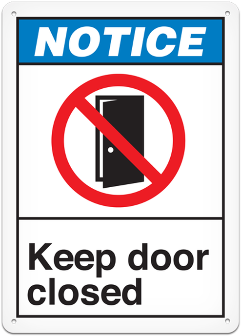Keep Door Closed Sign PNG