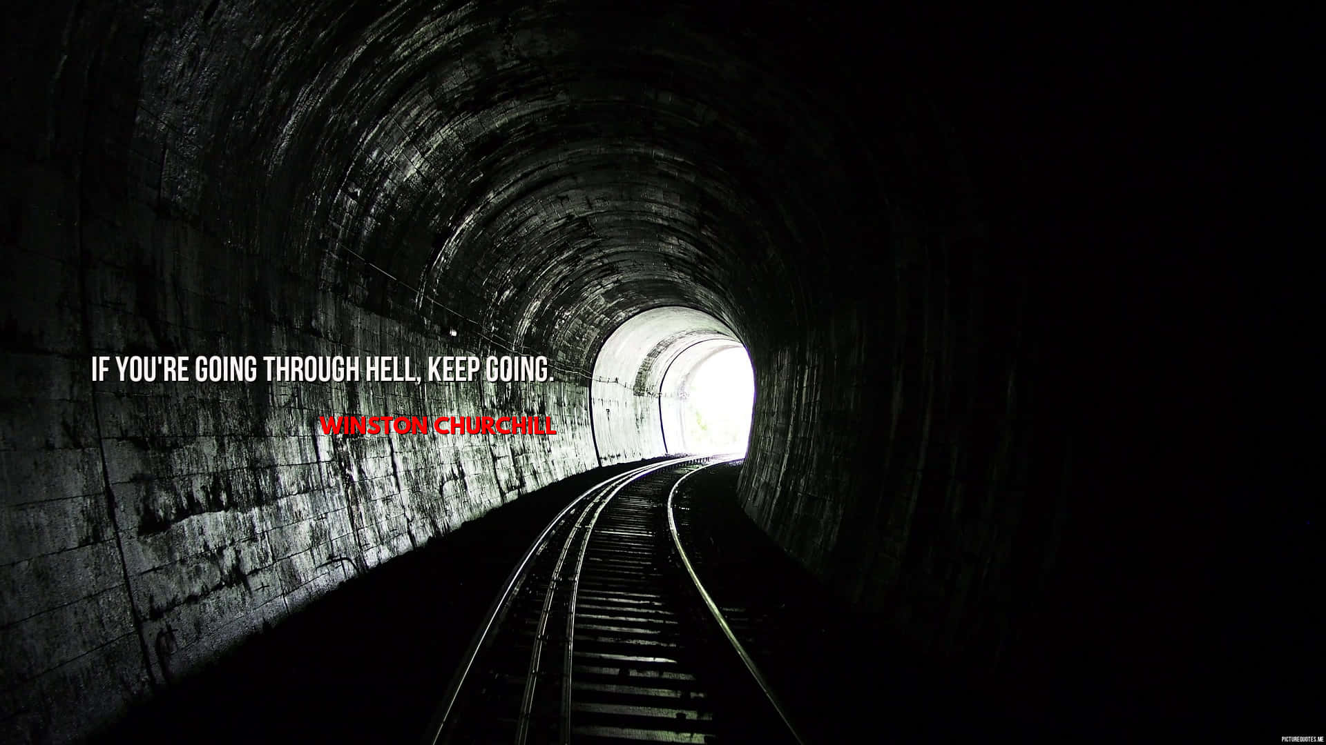 A Train Track With A Quote In The Middle Wallpaper