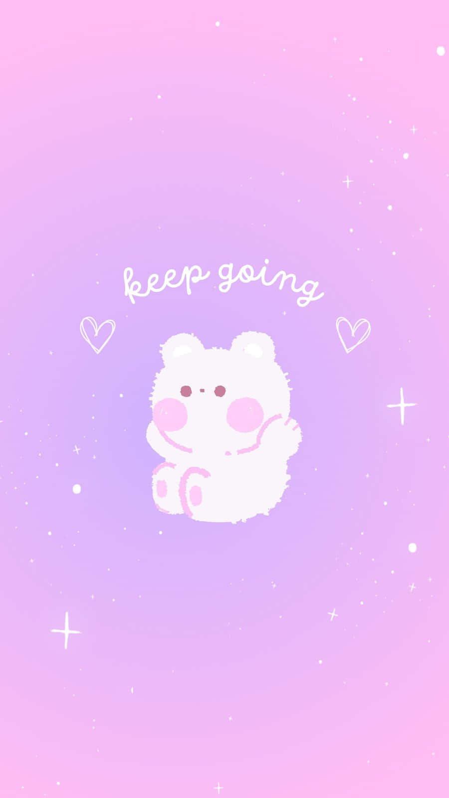 Keep Going Cute Bear Y2 K Aesthetic Wallpaper Wallpaper