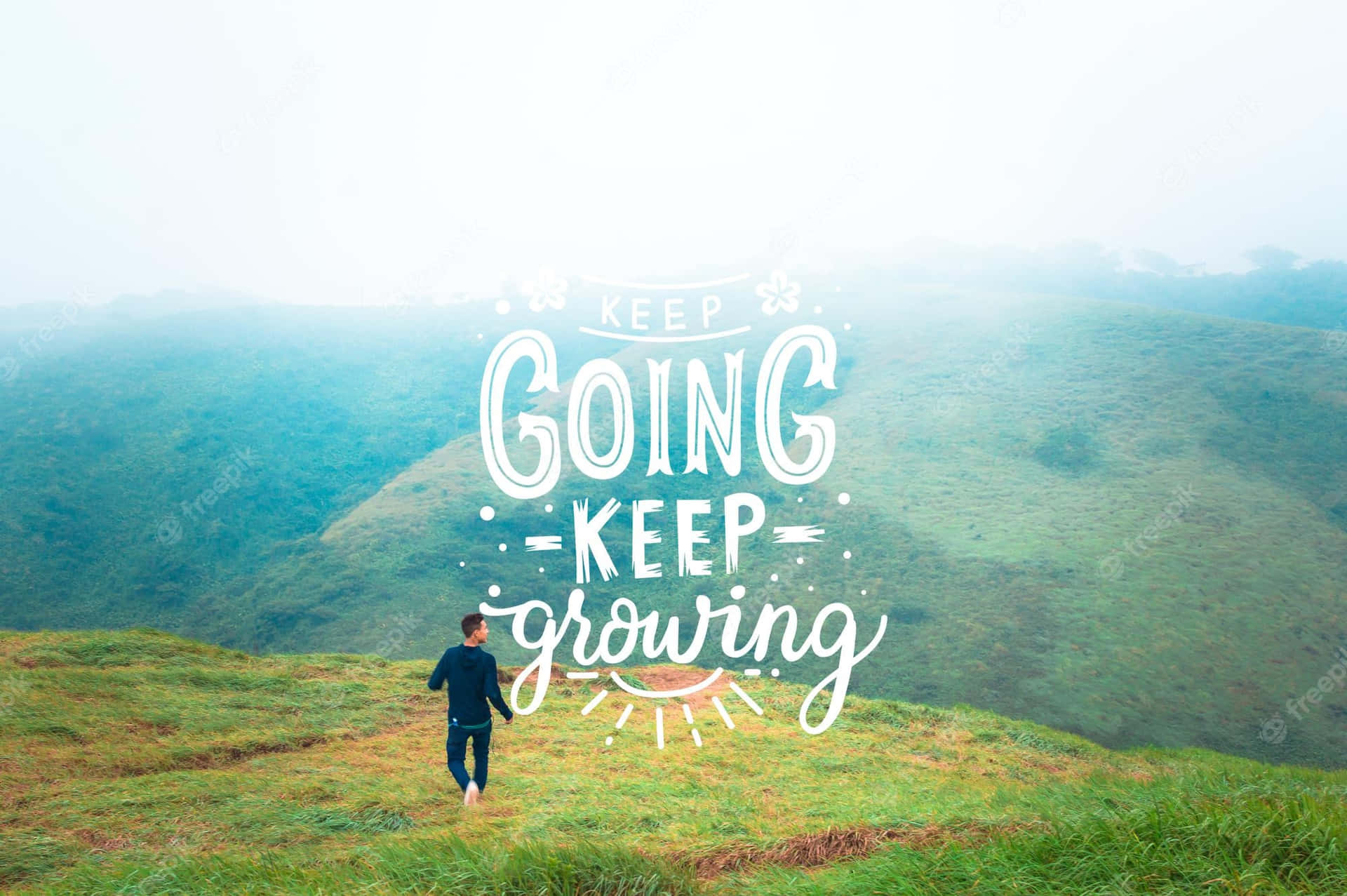 Keep Going Keep Growing Quote Wallpaper