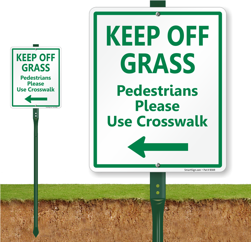 Keep Off Grass Signwith Arrow PNG