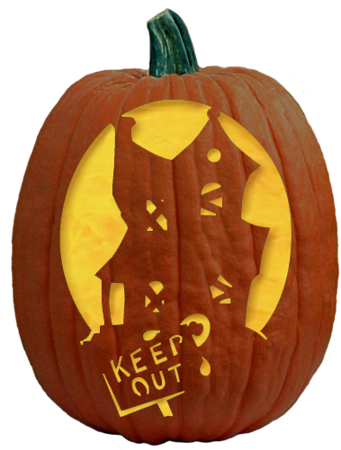 Keep Out Halloween Pumpkin Carving PNG