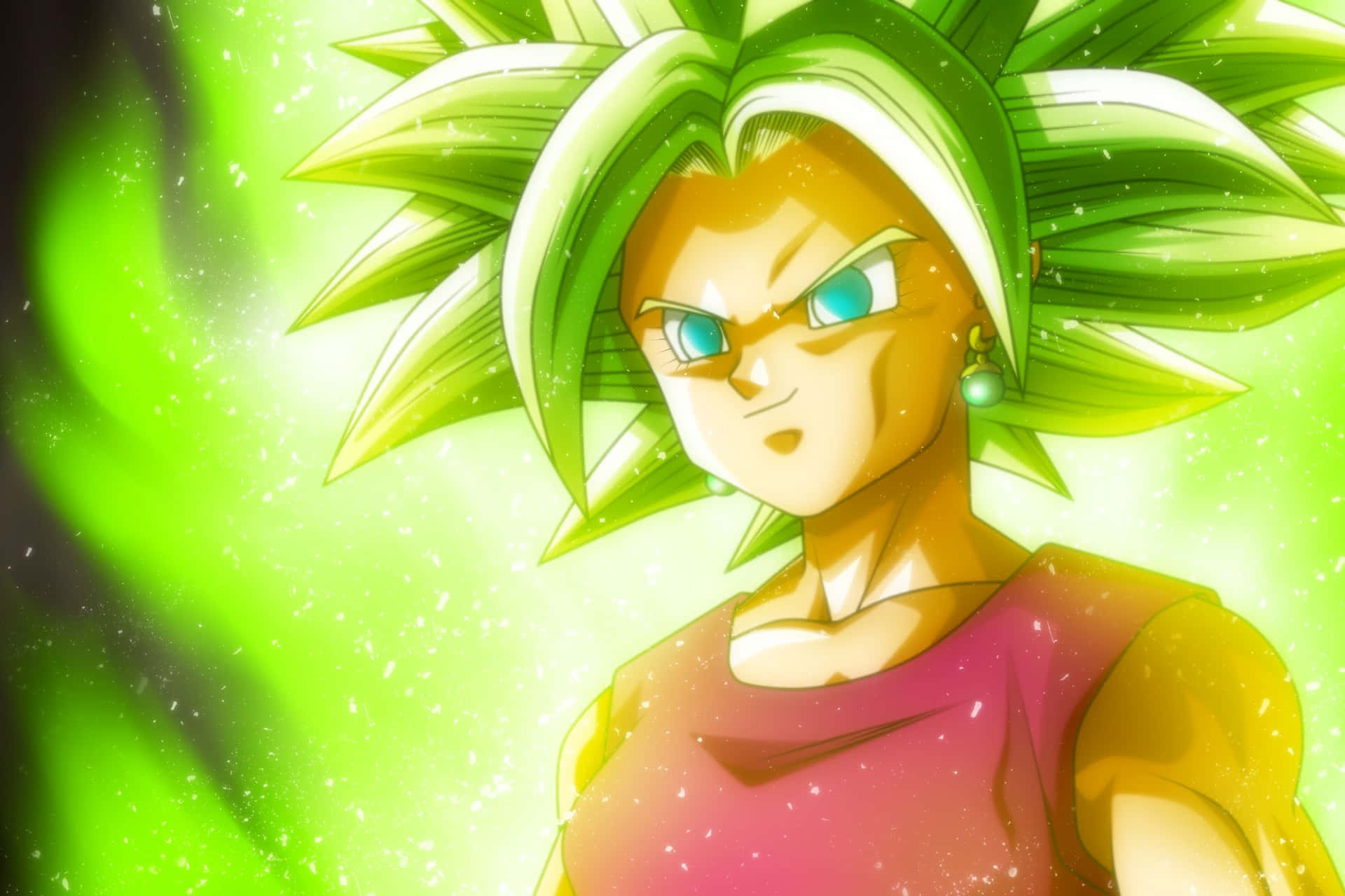 Kefla Super Saiyan Groene Aura Achtergrond