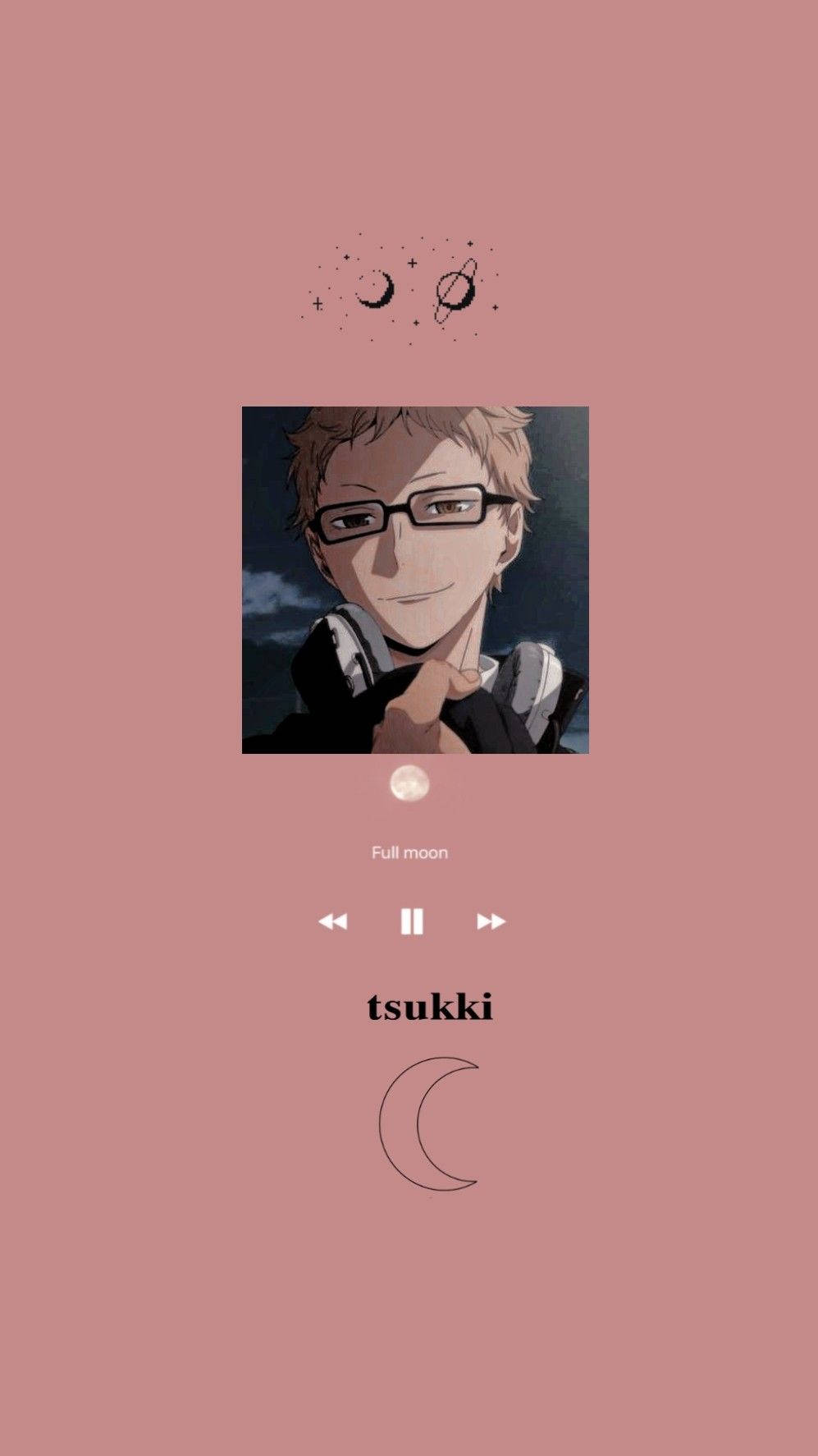 Kei Tsukishima Pink Moon Playlist Wallpaper