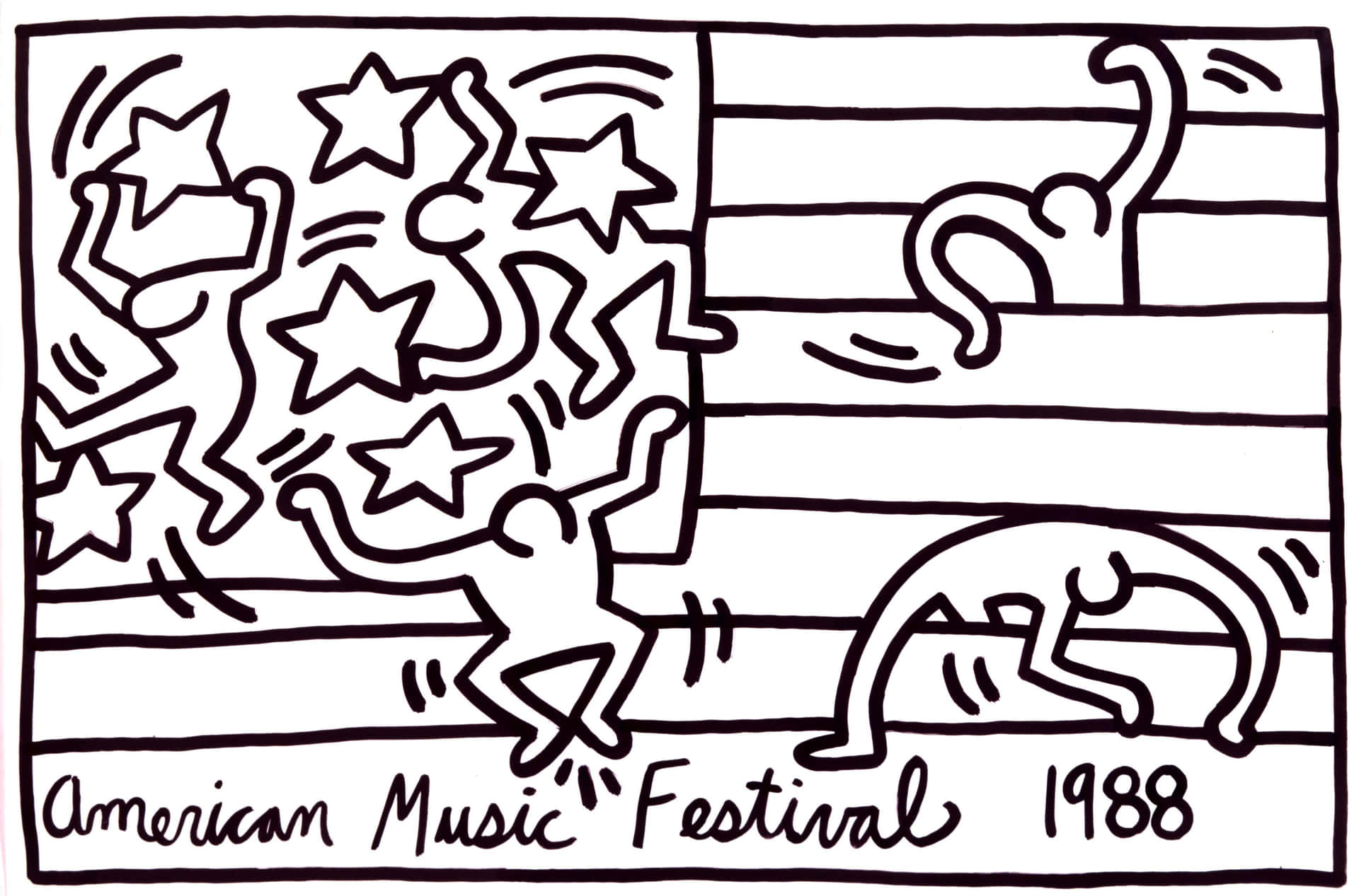 Keith Haring American Music Festival1988 Wallpaper