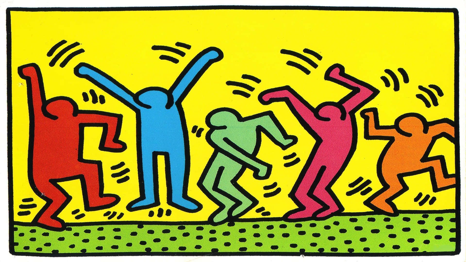 Keith Haring Five Dancing Figures Wallpaper