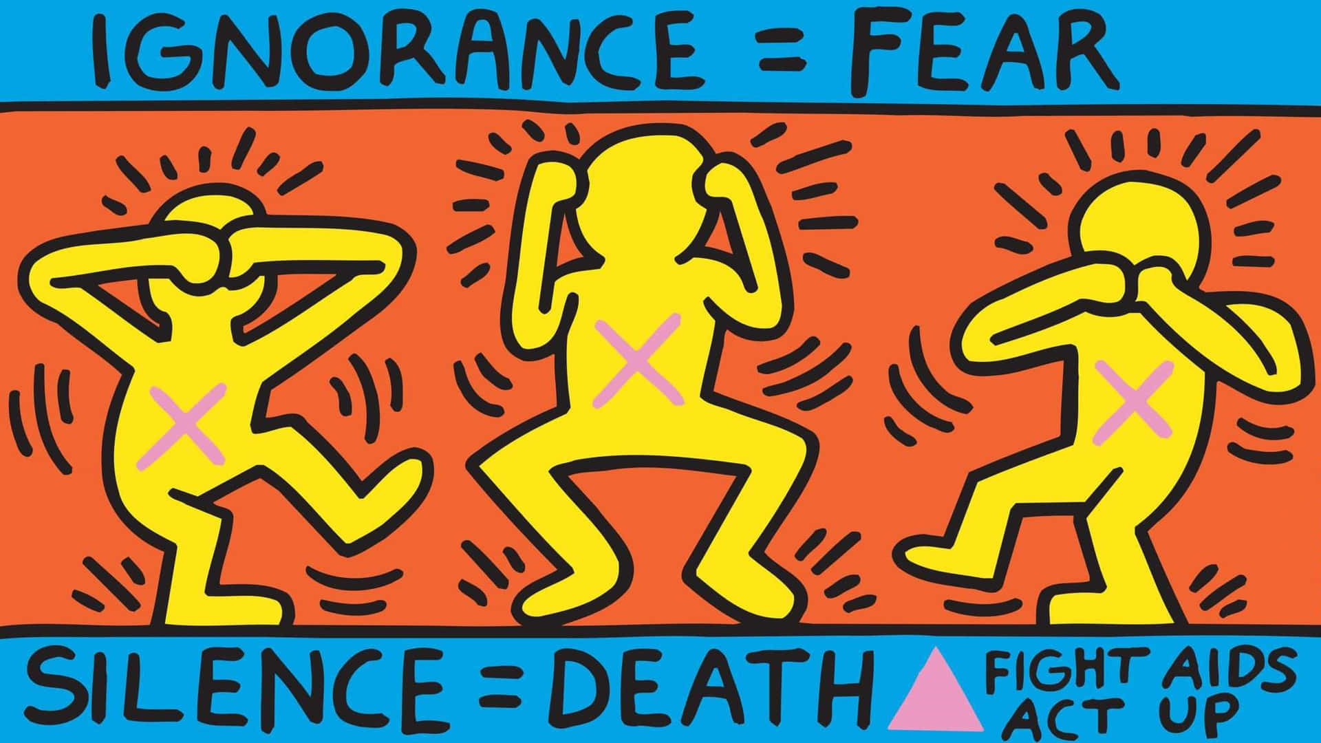 Keith Haring Ignorance Fear Artwork Wallpaper